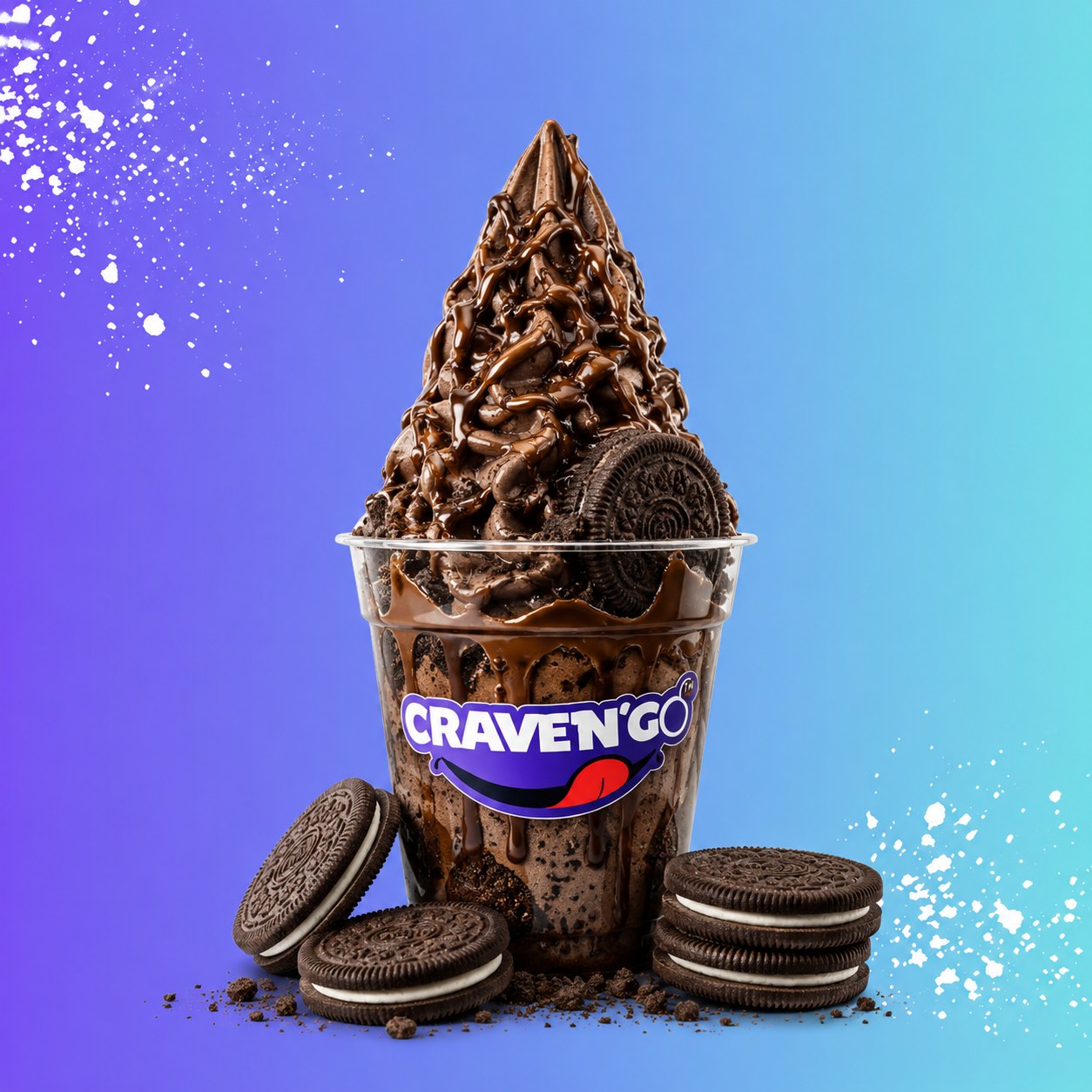Crave Cup with half fresh strawberries and half thick açaí