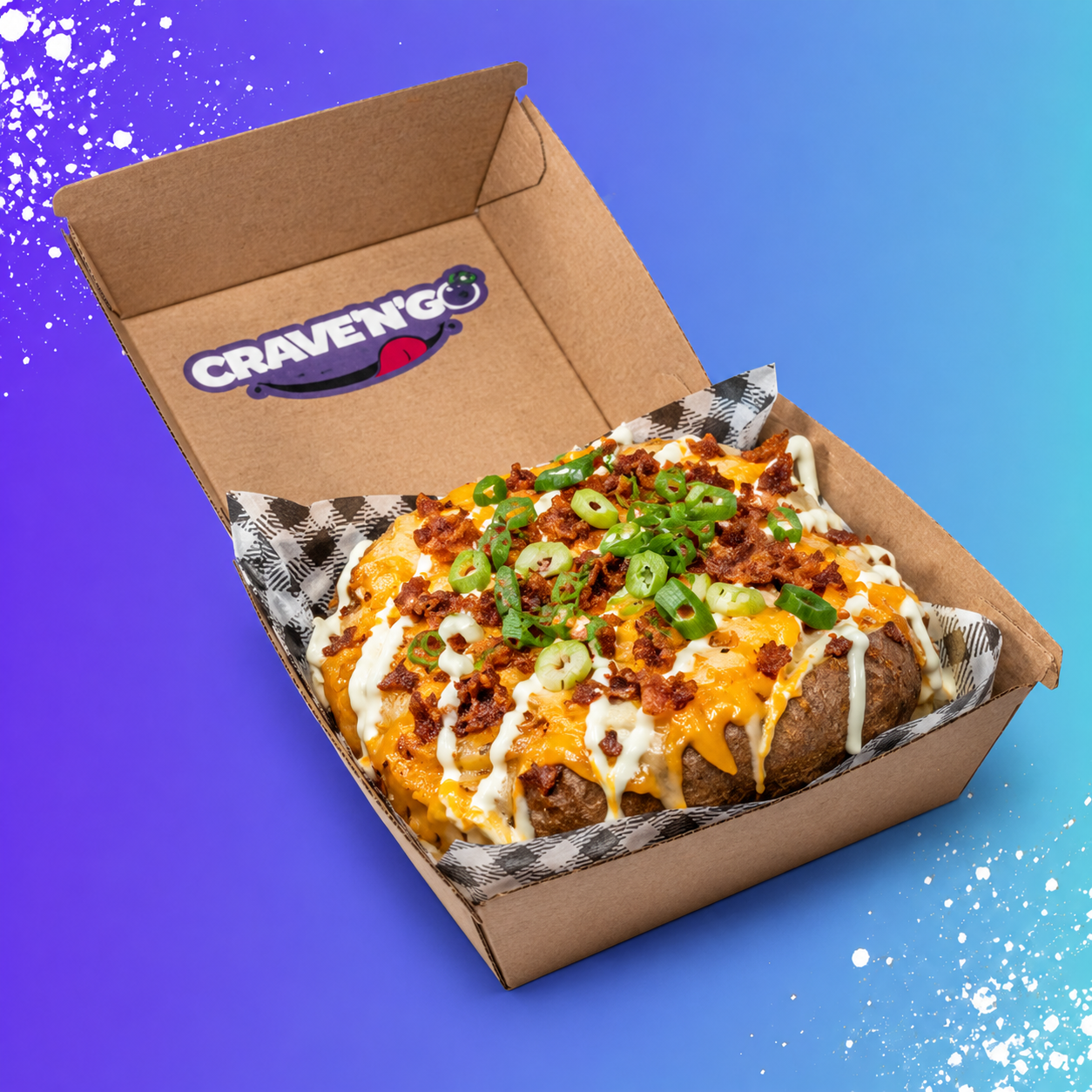 The Spuddy classic loaded jacket potato with butter, cheese and chives