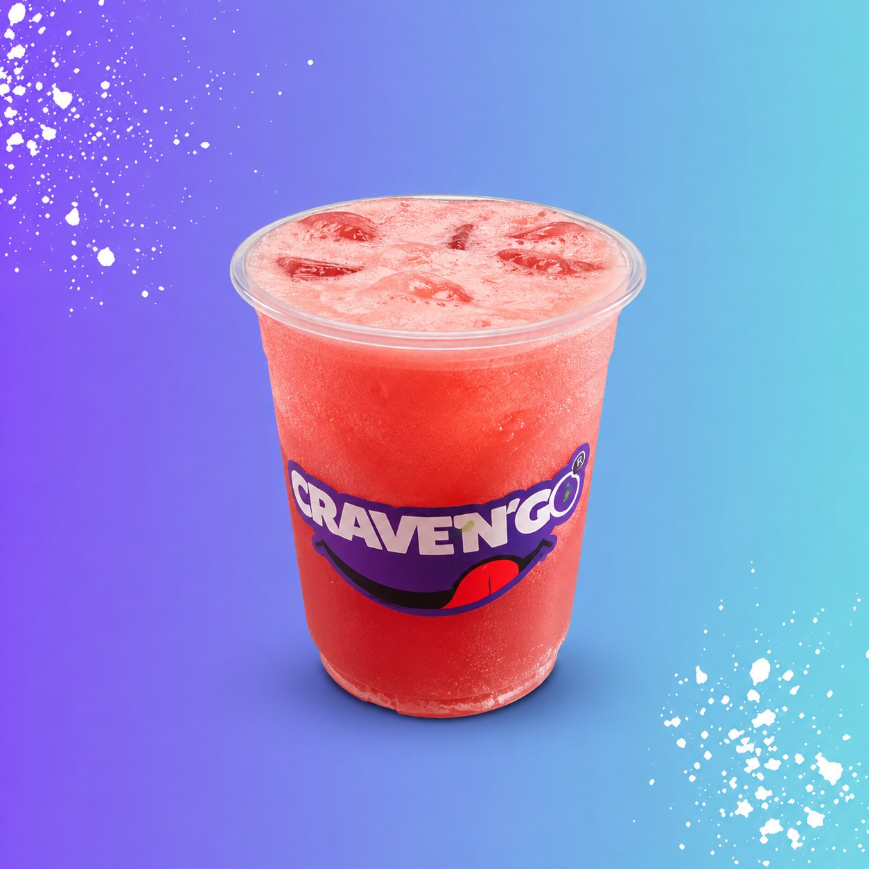 Tall glass of Crave signature juice blending fresh sugarcane and tropical fruit