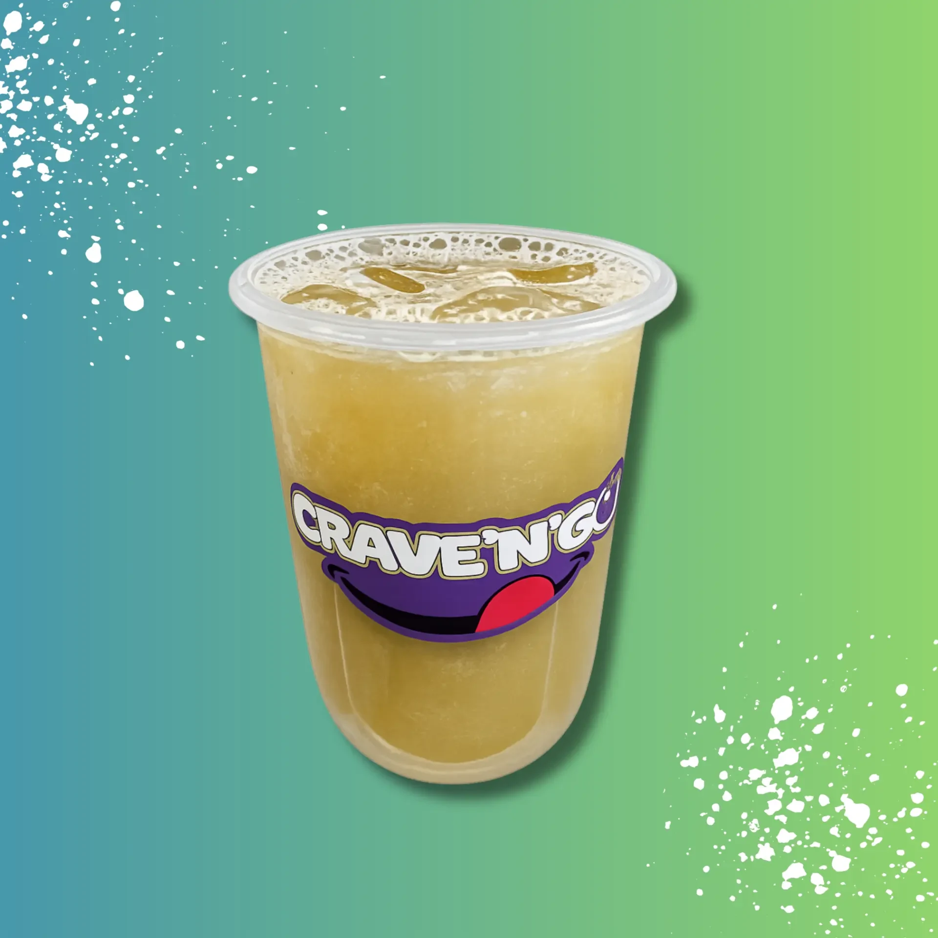 Crave N Go cup of Dragon Red Bull sugarcane shaken over ice