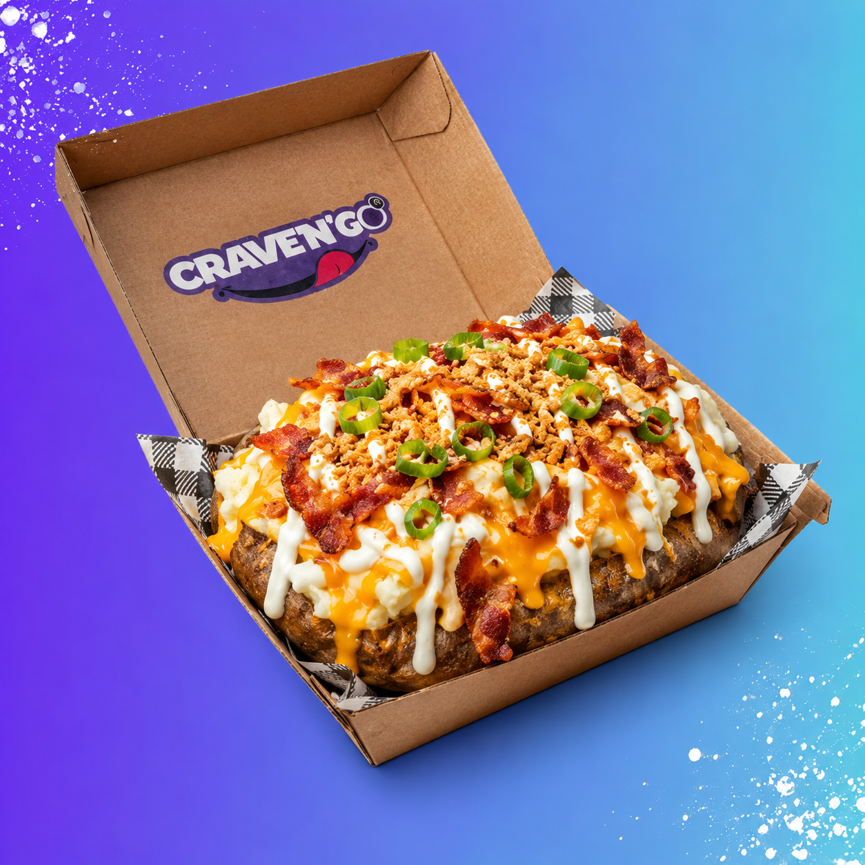 The Crave Spud loaded with slow-cooked beef, melted cheese and jalapenos
